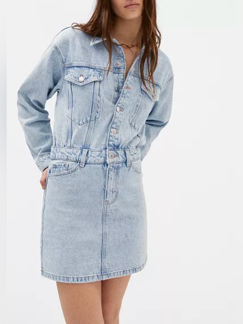 NWT Mango Pockets Detail Denim Dress size 0